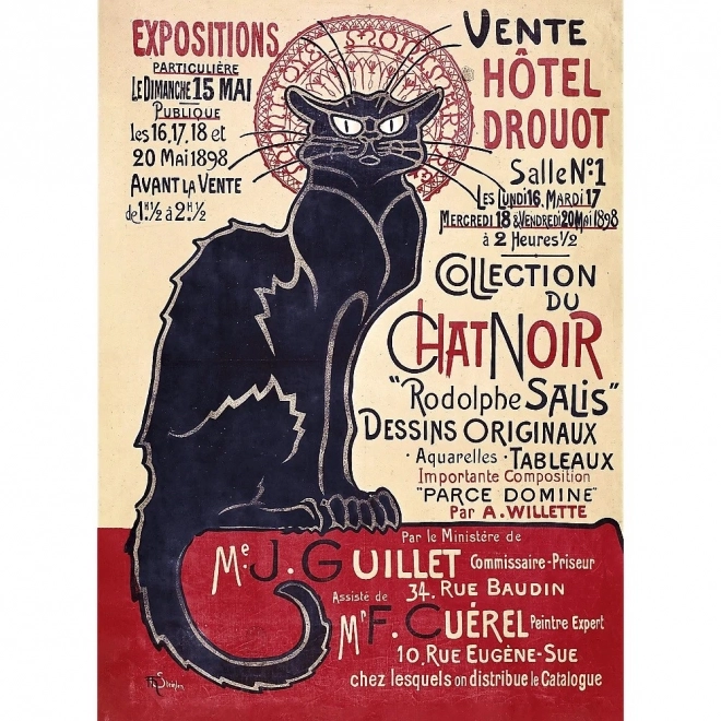 Puzzle en bois Art : Steinlen - Chat Noir, 200 pièces