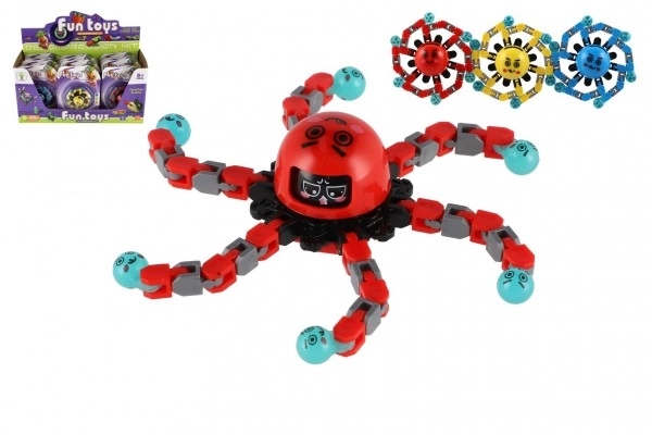 Gyroscope à main mécanique plastique 7 cm lumineux dans le noir 3 couleurs sur carte 12 pièces en boîte