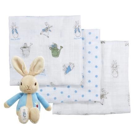 Ensemble cadeau avec couches et lapin Pierre
