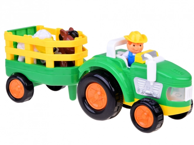 Tracteur agricole avec remorque et animaux son + lumière ZA5390