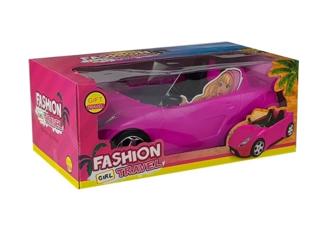 Petite voiture rose pour poupées Cabrio 34 cm