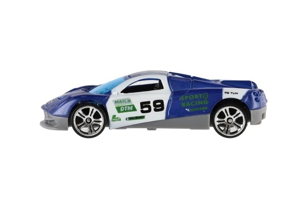 Voiture de sport 6 pièces métal/plastique 8cm à roue libre en boîte 10,5x27,5x4cm