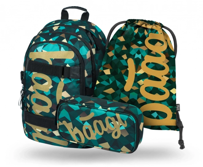 Ensemble BAAGL Skate Polygon : sac à dos, trousse et sac