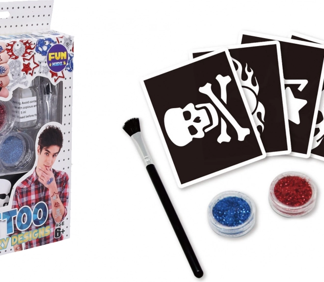 Kit de tatouages temporaires pailletés pour garçons