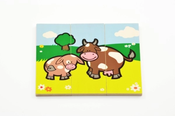 Puzzle Mes premiers animaux en bois 18 pièces pour les plus petits en boîte 13x11,5x4,5cm 12m+ MPZ
