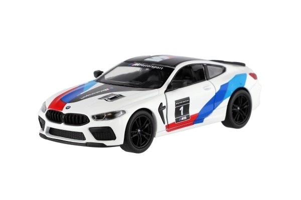 Voiture Kinsmart BMW M8 Competition Coupé 1:38 métal/plastique 12,5cm 4 couleurs à rétrofriction 12pcs en boîte