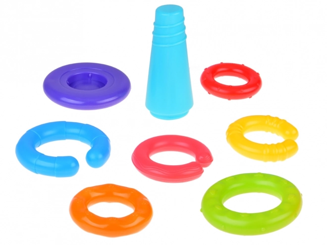 Pyramide sensorielle anneaux colorés pour enfants