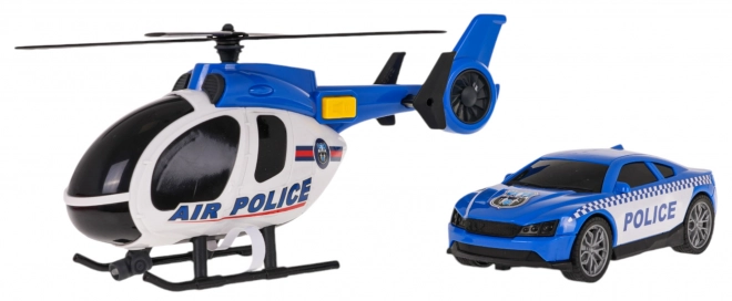 Ensemble hélicoptère + voiture de police