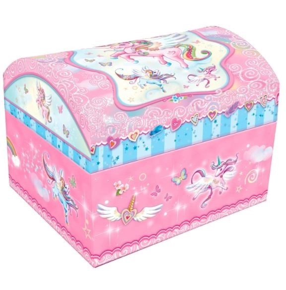 Boîte à musique avec motif de licorne