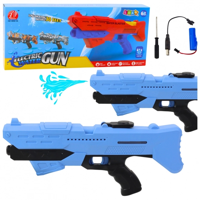 Pistolet à eau électrique bleu avec portée de 10 mètres