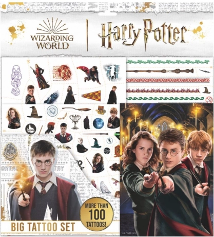 Grand set de tatouages HARRY POTTER avec livre de coloriage en sachet