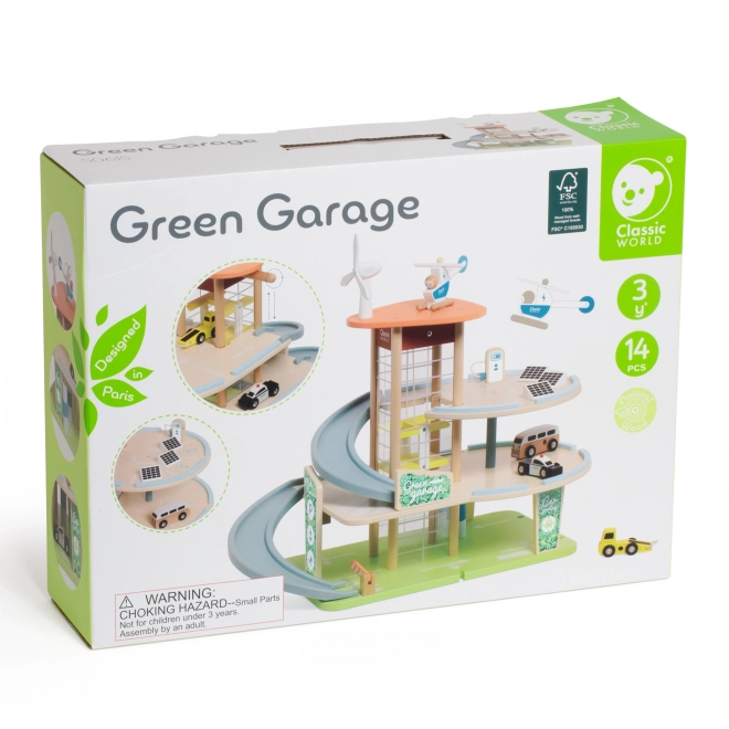 Garage en bois à trois niveaux XL avec ascenseur Eko Strefa de Classic World