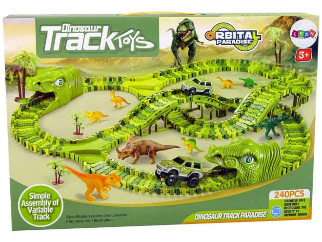 Circuit auto dinosaure flexible 240 pièces