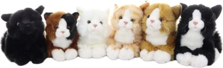 Chat en peluche couché 30 cm