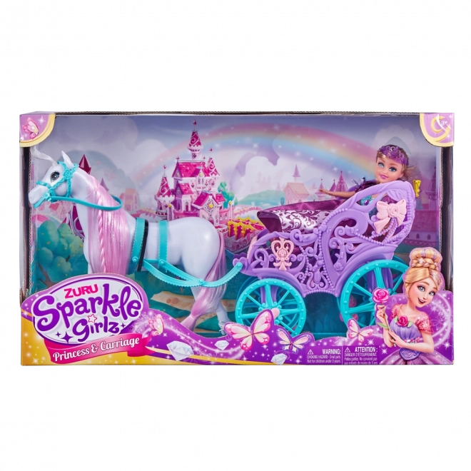 Princesse Sparkle Girlz avec cheval et carrosse