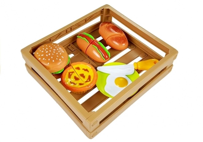 Ensemble pour couper les burgers dans une boîte