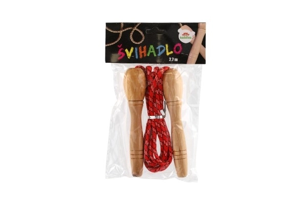 Corde à sauter réglable avec poignée en bois - 270 cm