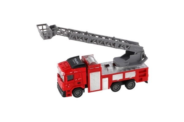Camion de pompiers en plastique 13-16cm à rétrofriction 3 types 12pcs en boîte