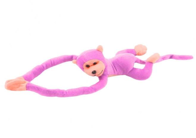 Mascotte en peluche singe avec son rose 60 cm