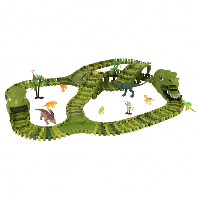 Piste de course de dinosaures avec voitures 240 pièces