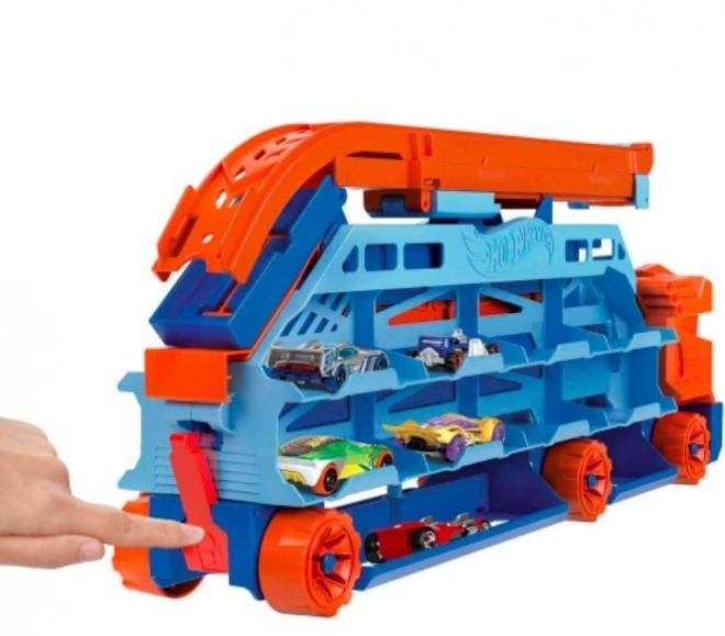 Hot Wheels Transporteur avec piste haute HDY92