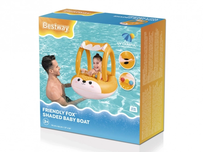 Bateau gonflable pour enfants Renard avec toit amovible
