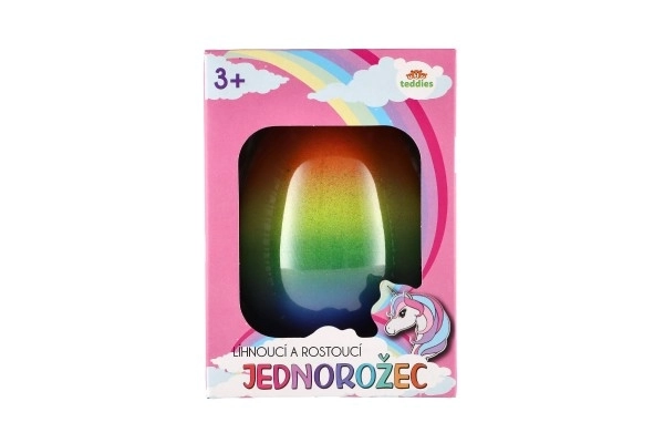 Œuf éclos et grandissant licorne plastique 7x10cm dans une boîte 9,5x13cm