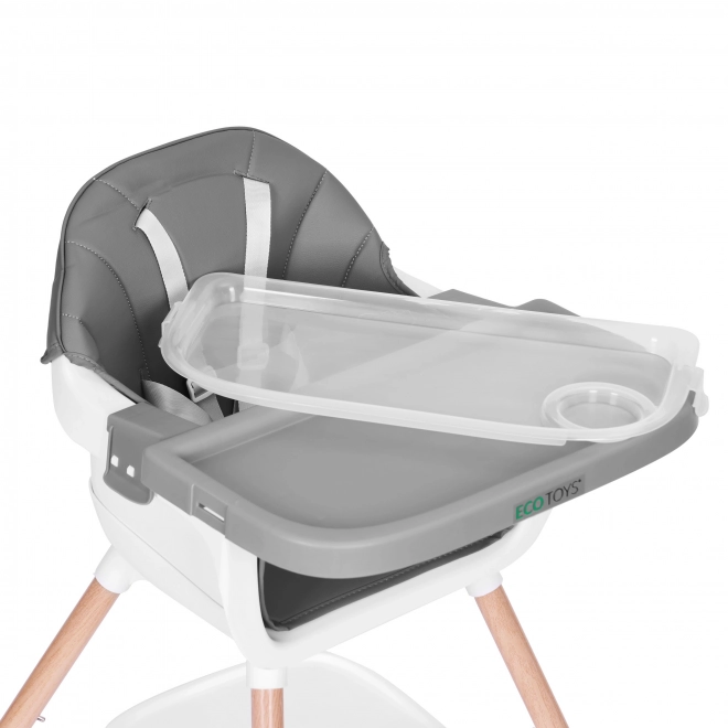 Chaise haute pour enfants 2 en 1 grise ECOTOYS