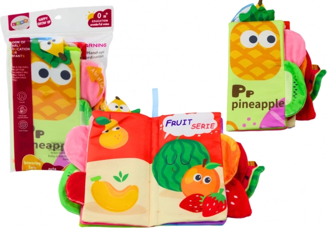 Livre en tissu souple bruissant avec fruits pour bébés