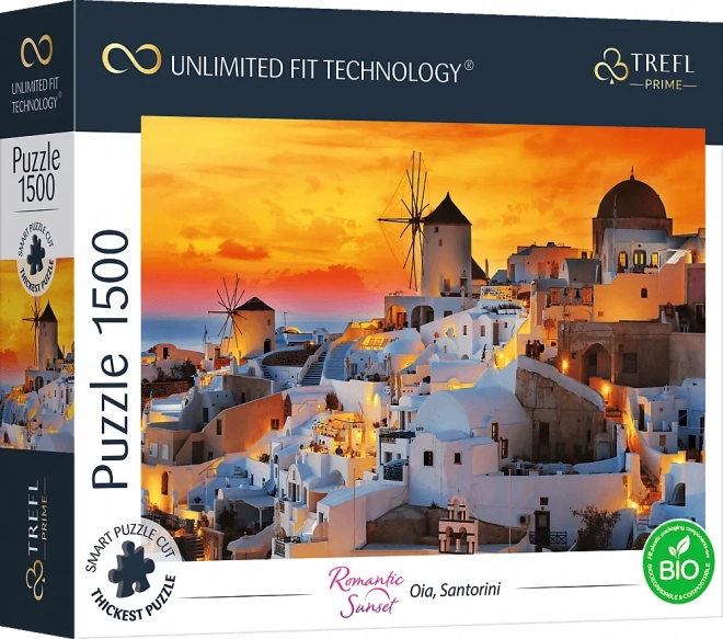 Puzzle coucher de soleil romantique Santorin 1500 pièces