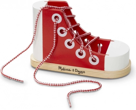 chaussure à lacets en bois MELISSA & DOUG pour l’apprentissage du laçage