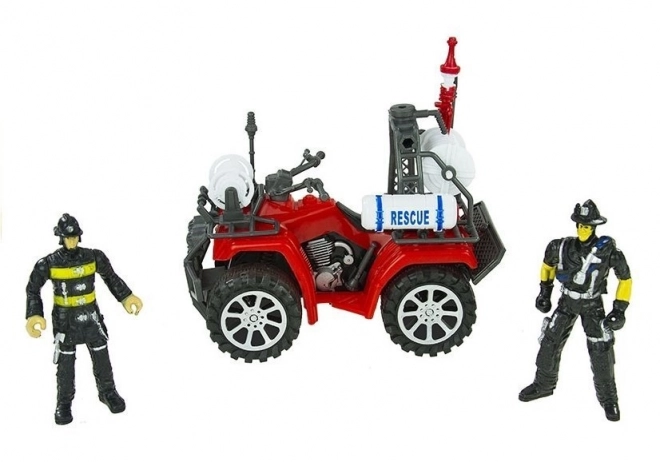 Grande station de pompiers avec casque et quad