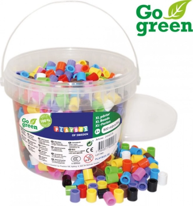 PLAYBOX Perles à repasser Go Green dans un seau XL 900 pièces