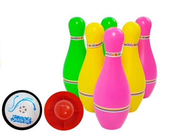 Ensemble coloré de bowling avec effets lumineux