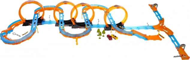Méga circuit de course avec 74 pièces