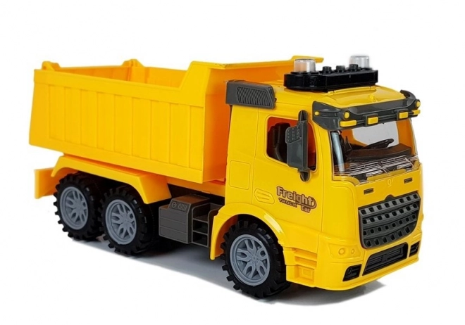 Ensemble de construction camion avec signaux routiers et lumières 1:14 jaune