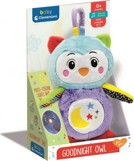 CLEMENTONI BABY Chouette en peluche pour bonne nuit avec lumière