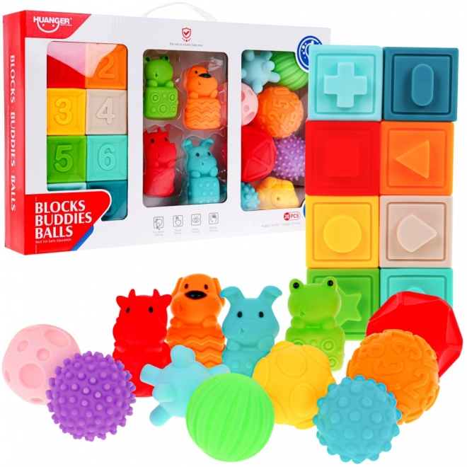 Mega ensemble de 20 balles pour enfants 6m+ Jouet sensoriel Rééducation des mains