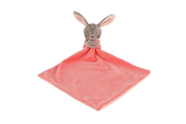 Lapin/Lapinou à câliner en peluche 25x25cm rose sur carte dans un sac 0+