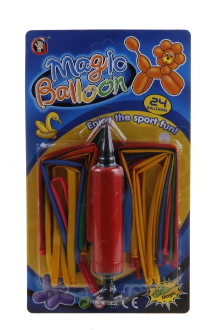 Ballons à modeler avec pompe 24 pcs