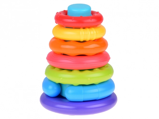 Pyramide sensorielle anneaux colorés pour enfants
