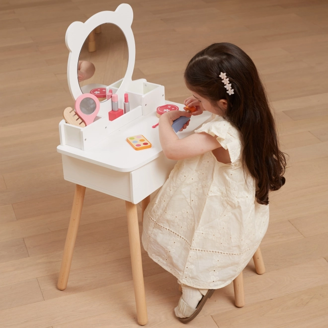 Coiffeuse d'enfants VIGA avec miroir ours et tabouret