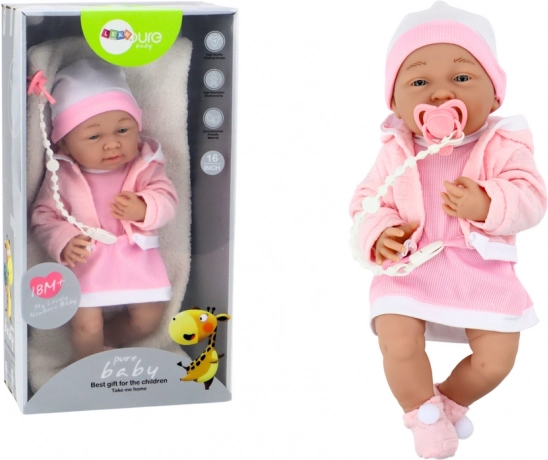 Poupée bébé avec accessoires en rose
