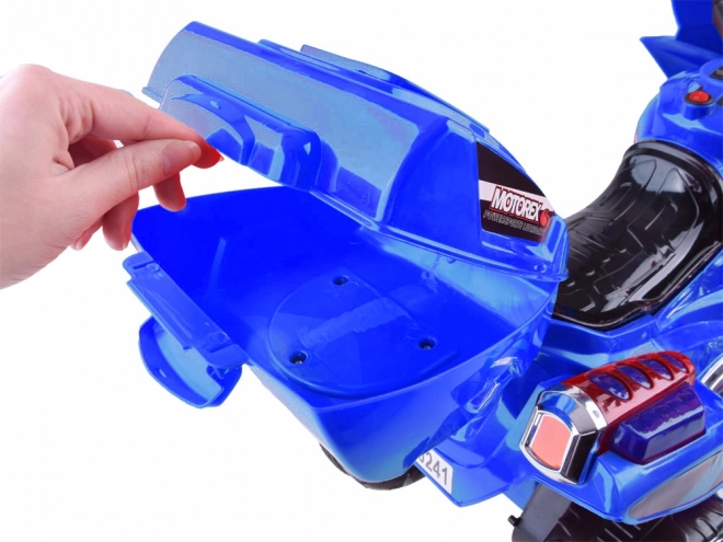 Moto de sport pour enfants avec éclairage LED coloré – Bleu
