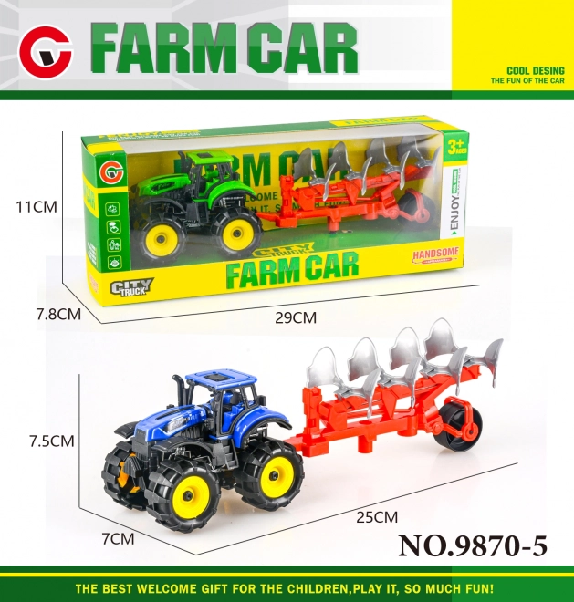 Tracteur avec charrue à inertie 25 cm