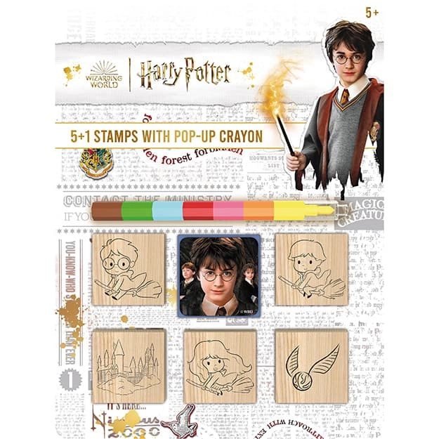 Tampons en bois et crayons de cire Harry Potter