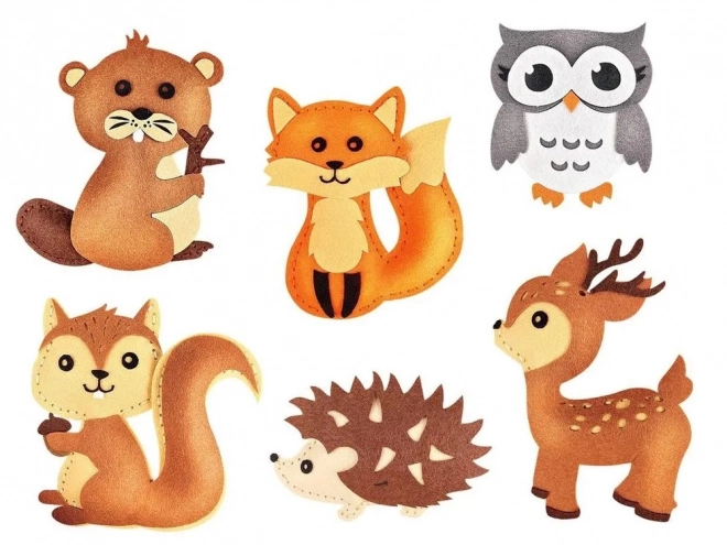 Ensemble créatif pour fabriquer des animaux de la forêt en feutre