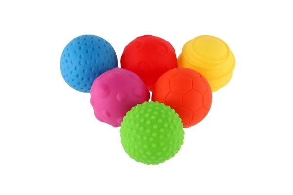 Ensemble de balles 6pcs avec texture en caoutchouc 6cm en boîte 6m+