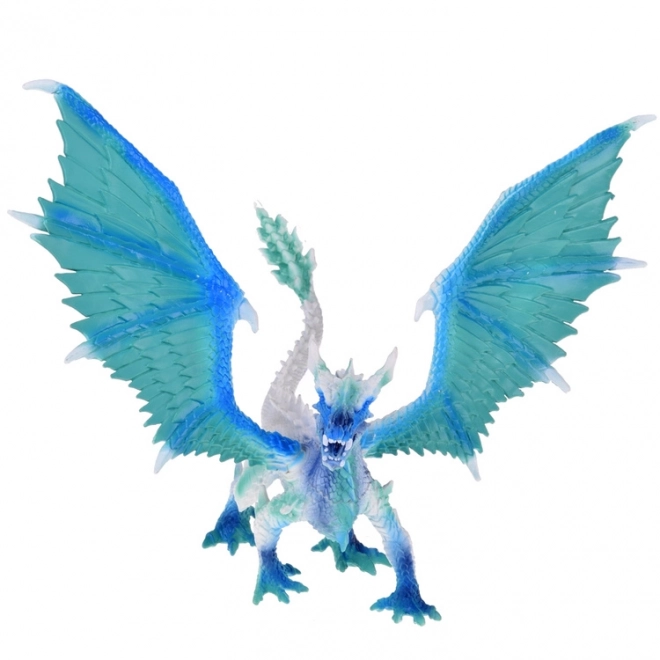 Dragon de glace bleu et blanc avec ailes mobiles