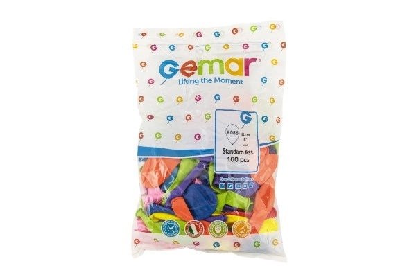 Ballons gonflables mélange de couleurs 21 cm - 100 pièces